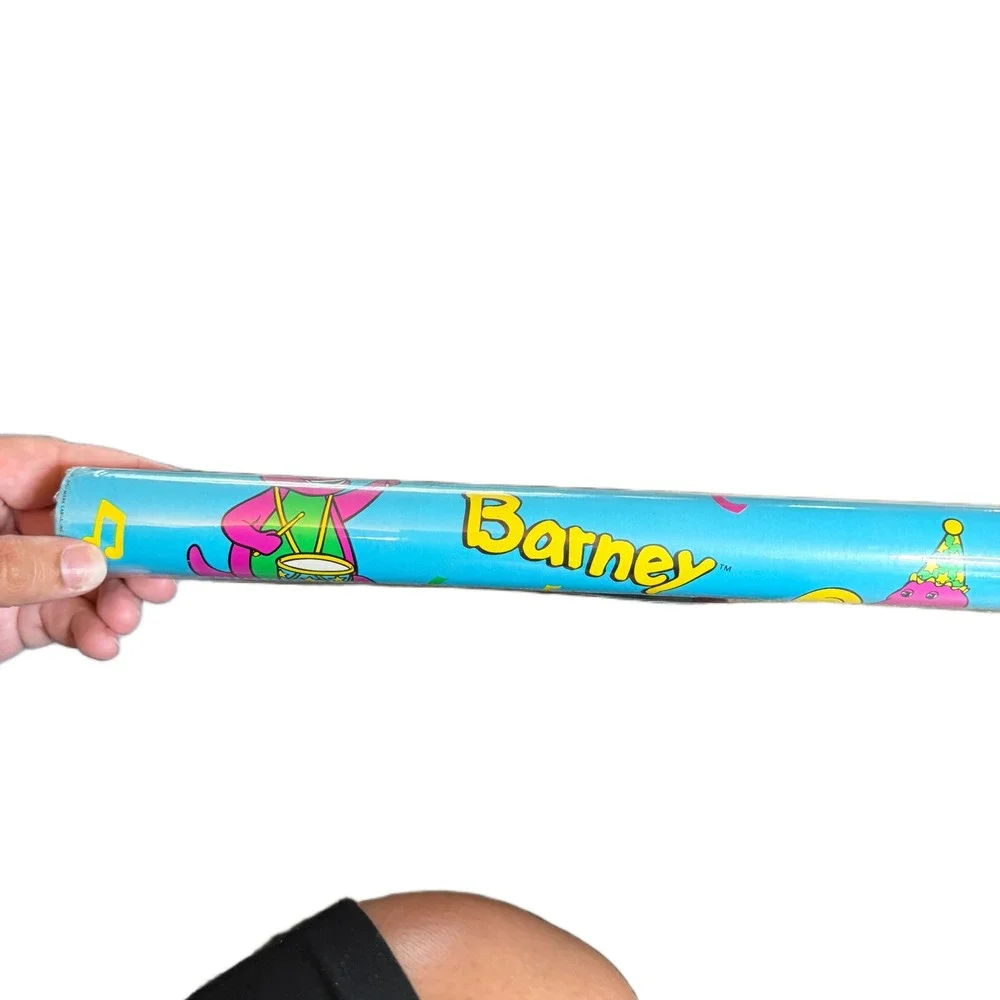 Vintage 1993 Hallmark Barney & Baby Bop Gift Wrap 15 Sq Ft New Sealed 90s Retro